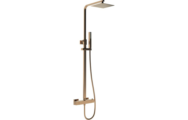 Mineral Square Thermostatic Bar Mixer w/Riser Kit - Brushed Bronze - KPSB109000
