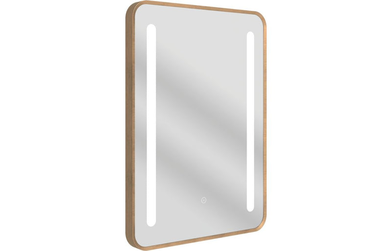 Katie 500x700mm Rounded Front-Lit LED Mirror - Brushed Bronze - KPSB109010