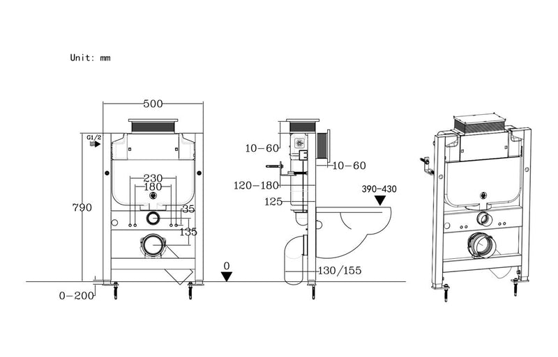 Low Height WC Frame (inc. Cistern) - KPSB109016