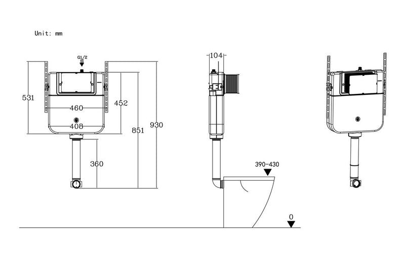 Slim Concealed Cistern - KPSB109017