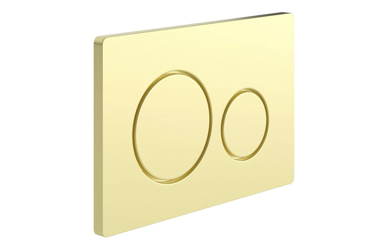 Round Push Button Flushplate - Brushed Brass - KPSB109022