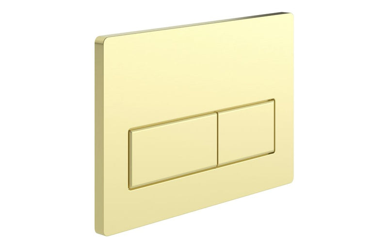 Rectangle Push Button Flushplate - Brushed Brass - KPSB109028