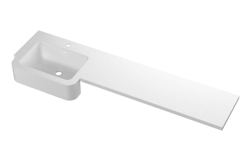 1542mm Standard Square One-Piece Basin & Overflow Ring - Left Hand - KPSB109926