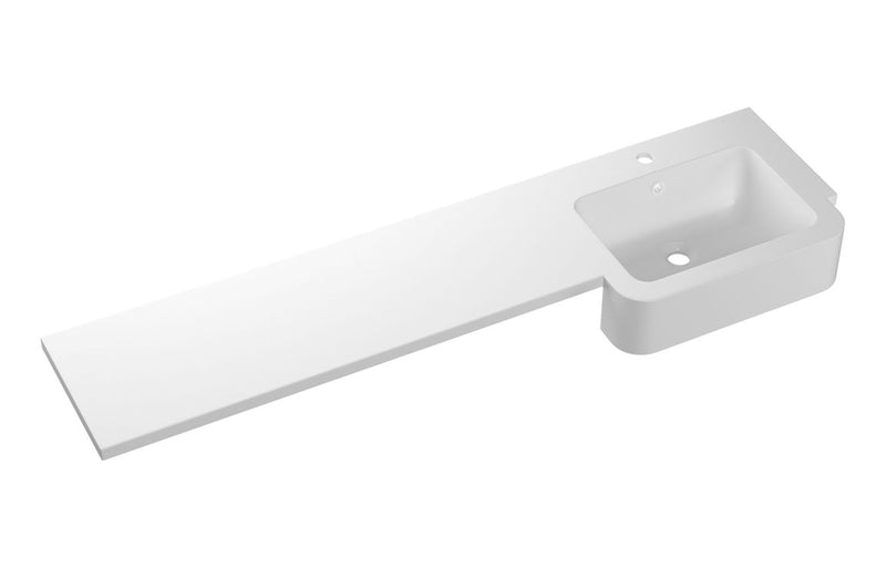 1542mm Standard Square One-Piece Basin & Overflow Ring - Right Hand - KPSB109927