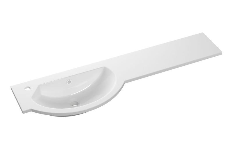 1244mm Slim Round One-Piece Basin & Overflow Ring - Left Hand - KPSB109929