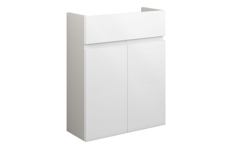 Rose 500mm Slim Basin Unit - White Gloss (Grey Cab) - KPSB109972