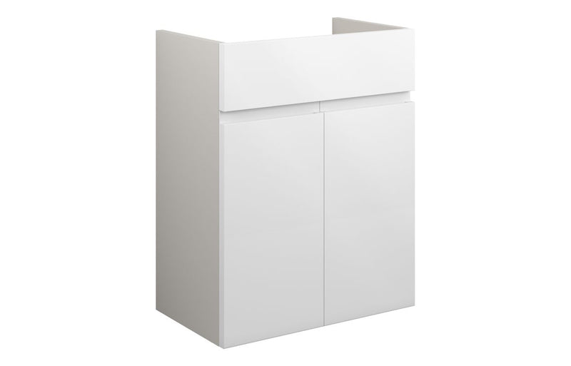 Rose 500mm Standard Basin Unit - White Gloss (Grey Cab) - KPSB109975