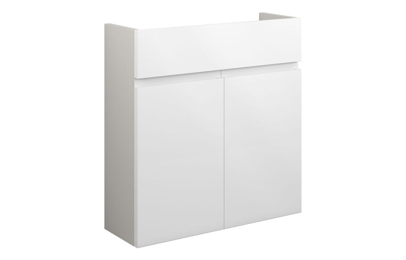 Rose 600mm Slim Basin Unit - White Gloss (Grey Cab) - KPSB109978