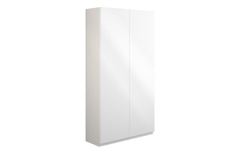 Rose 600mm Slim 2 Door Storage Unit - White Gloss (Grey Cab) - KPSB110002