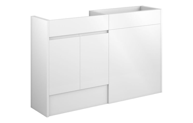Rose 1236mm Standard Basin & WC Unit Pack - White Gloss (Oak Cab) - KPSB110006