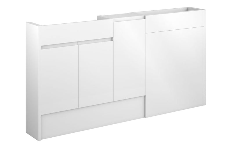Rose 1536mm Slim Basin  WC & 1 Door Unit Pack - White Gloss (Oak Cab) - KPSB110015