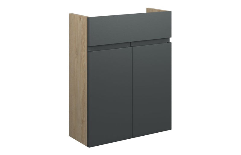 Rose 500mm Slim Basin Unit - Matt Graphite Grey (Oak Cab) - KPSB110044