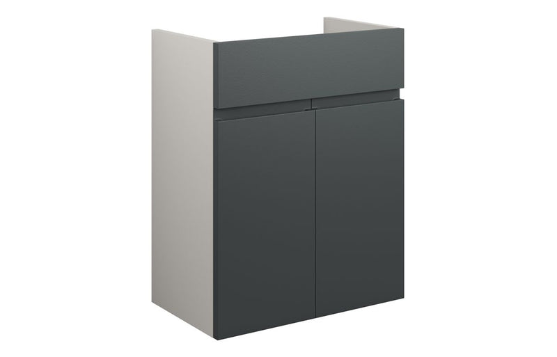 Rose 500mm Standard Basin Unit - Matt Graphite Grey (Grey Cab) - KPSB110046