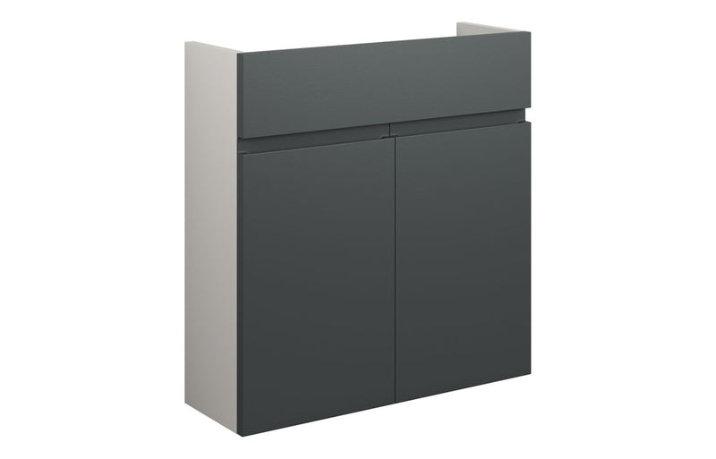 Rose 600mm Slim Basin Unit - Matt Graphite Grey (Grey Cab) - KPSB110049