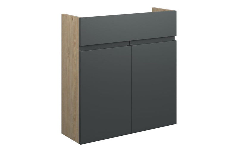 Rose 600mm Slim Basin Unit - Matt Graphite Grey (Oak Cab) - KPSB110050