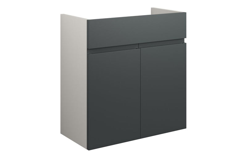 Rose 600mm Standard Basin Unit - Matt Graphite Grey (Grey Cab) - KPSB110052