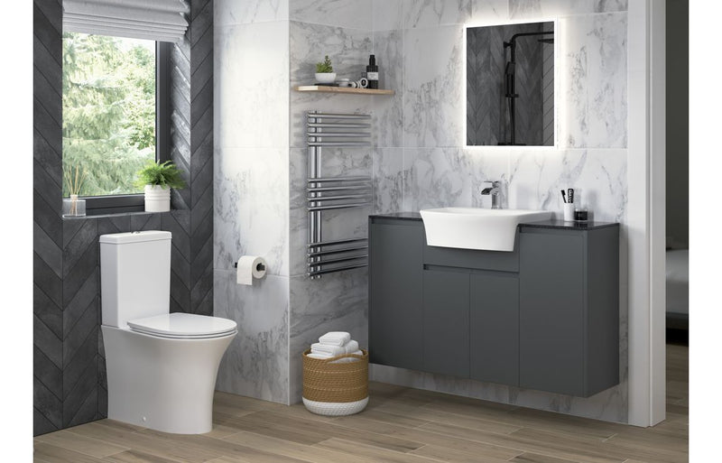 Rose 200mm Slim Base Unit - Matt Graphite Grey (Oak Cab) - KPSB110026