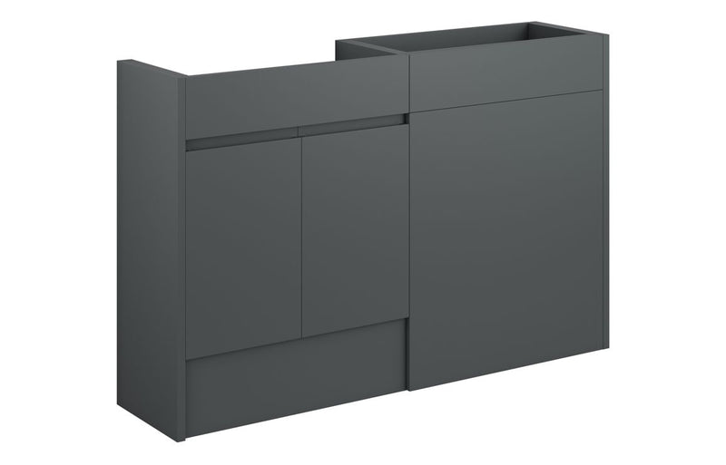 Rose 1236mm Standard Basin & WC Unit Pack - Matt Graphite Grey (Grey Cab) - KPSB110076