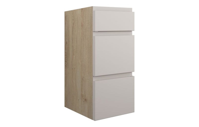 Rose 300mm Standard 3 Drawer Unit - Matt Dove Grey (Oak Cab) - KPSB110109