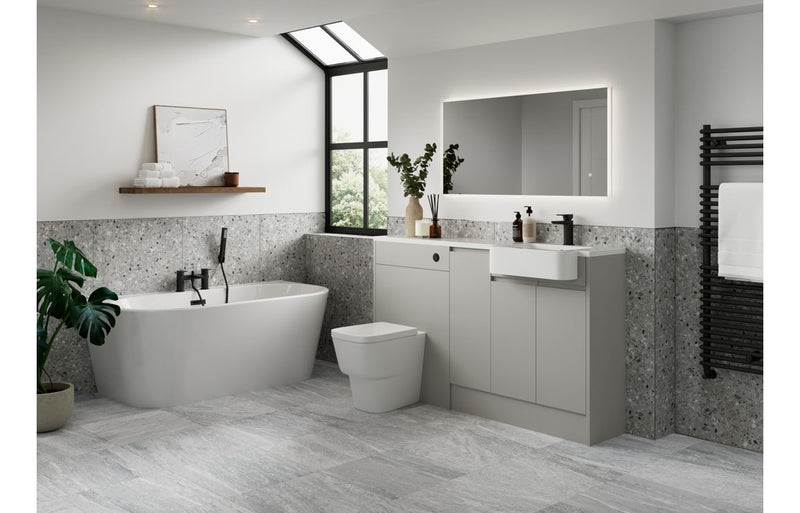 Rose 500mm Standard Basin Unit - Matt Dove Grey (Grey Cab) - KPSB110117