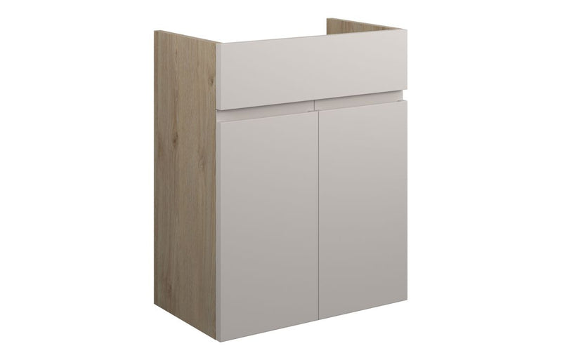 Rose 500mm Standard Basin Unit - Matt Dove Grey (Oak Cab) - KPSB110118
