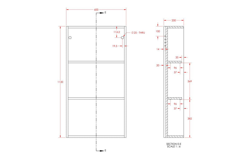 Rose 600mm Slim 2 Door Storage Unit - Matt Dove Grey (Grey Cab) - KPSB110144