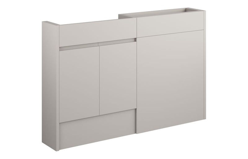Rose 1236mm Slim Basin & WC Unit Pack - Matt Dove Grey (Grey Cab) - KPSB110150