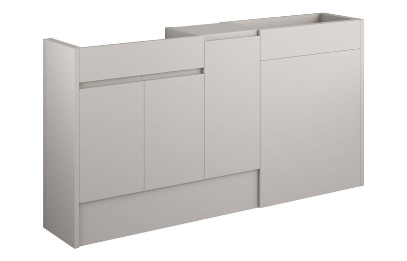 Rose 1536mm Standard Basin  WC & 1 Door Unit Pack - Matt Dove Grey (Oak Cab) - KPSB110154