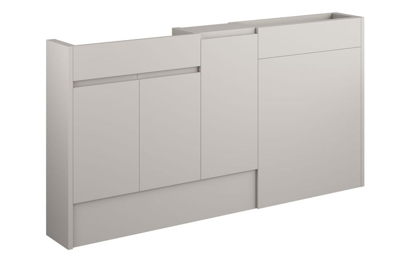 Rose 1536mm Slim Basin  WC & 1 Door Unit Pack - Matt Dove Grey (Grey Cab) - KPSB110156