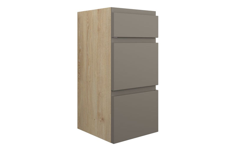 Rose 300mm Standard 3 Drawer Unit - Matt Stone (Oak Cab) - KPSB110180