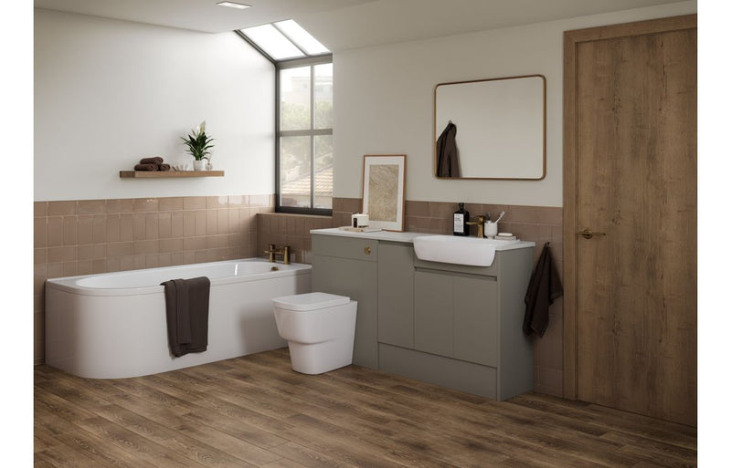 Rose 500mm Slim Basin Unit - Matt Stone (Grey Cab) - KPSB110185