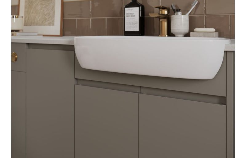 Rose 1536mm Standard Basin  WC & 3 Drawer Unit Pack - Matt Stone (Grey Cab) - KPSB110230