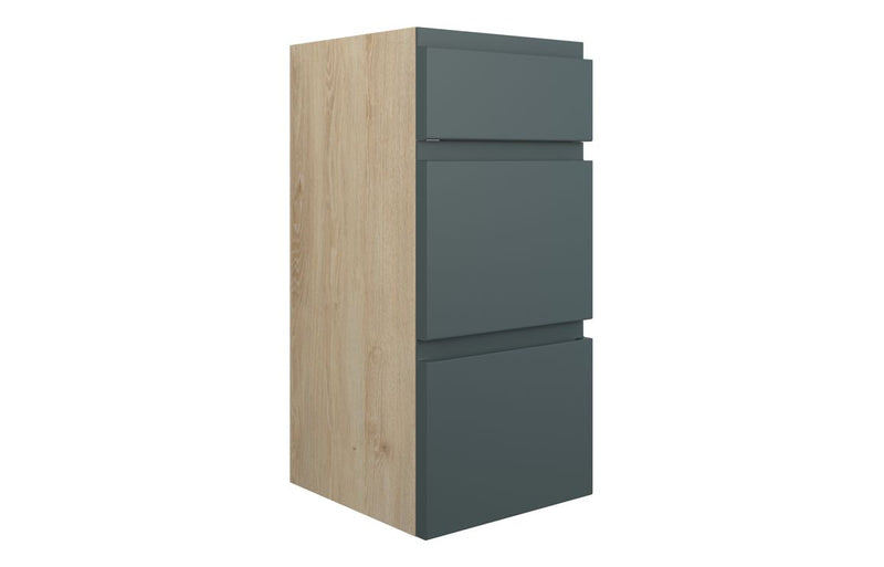 Rose 300mm Standard 3 Drawer Unit - Matt Green Camo (Oak Cab) - KPSB110251