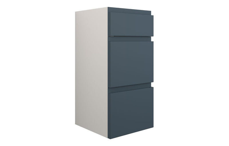 Rose 300mm Standard 3 Drawer Unit - Matt Arley Blue (Grey Cab) - KPSB110321