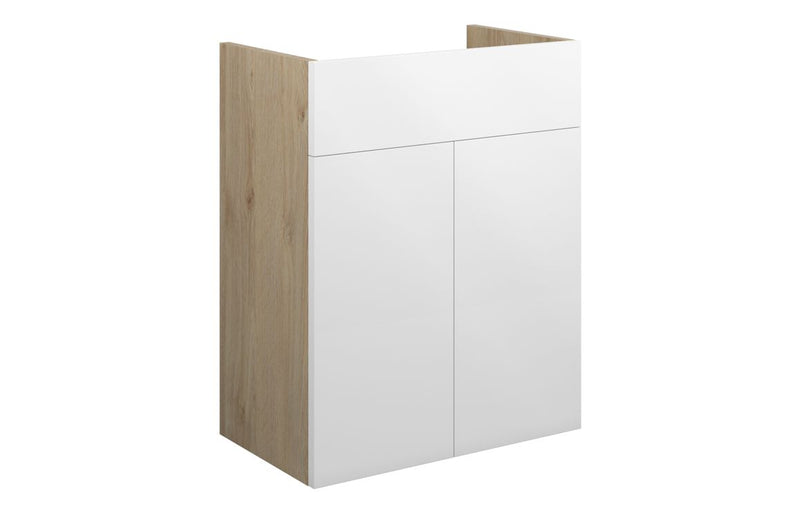 Daisy 500mm Standard Basin Unit - White Gloss (Oak Cab) - KPSB110402