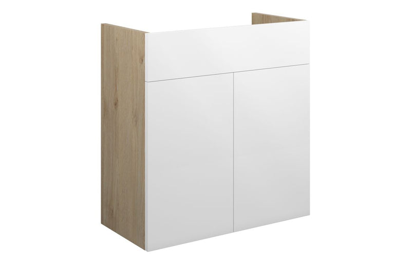 Daisy 600mm Standard Basin Unit - White Gloss (Oak Cab) - KPSB110408