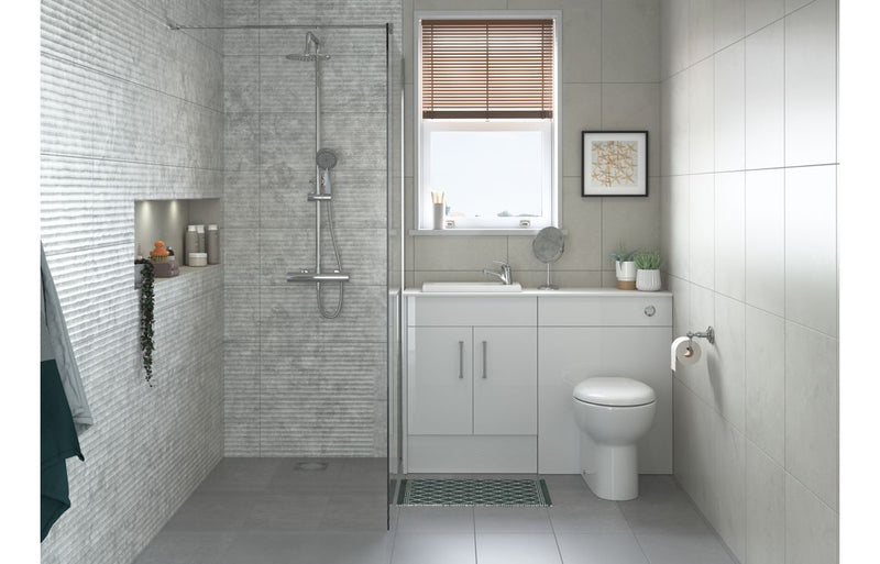 Daisy 600mm Standard WC Unit - White Gloss (Oak Cab) - KPSB110420