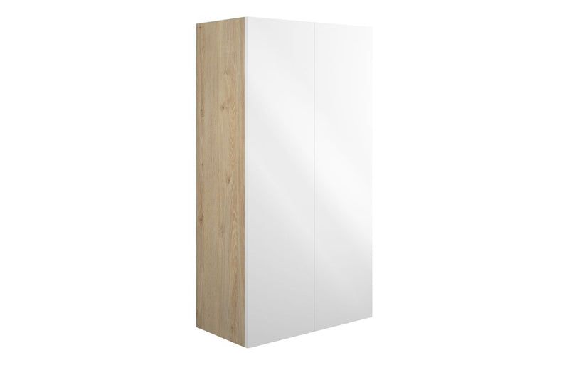 Daisy 600mm Standard 2 Door Storage Unit - White Gloss (Oak Cab) - KPSB110426