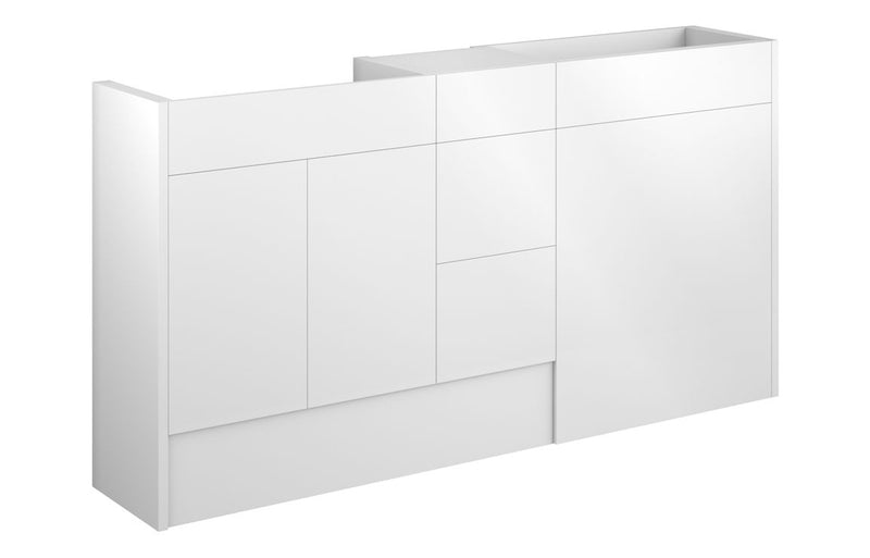 Daisy 1536mm Standard Basin  WC & 3 Drawer Unit Pack - White Gloss (Grey Cab) - KPSB110443