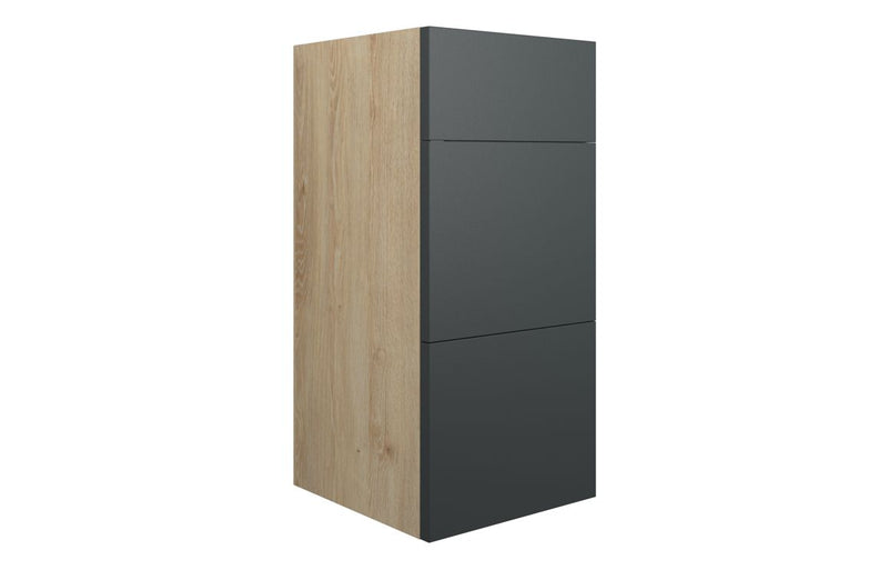 Daisy 300mm Standard 3 Drawer Unit - Matt Graphite Grey (Oak Cab) - KPSB110464