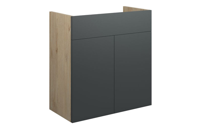 Daisy 600mm Standard Basin Unit - Matt Graphite Grey (Oak Cab) - KPSB110479