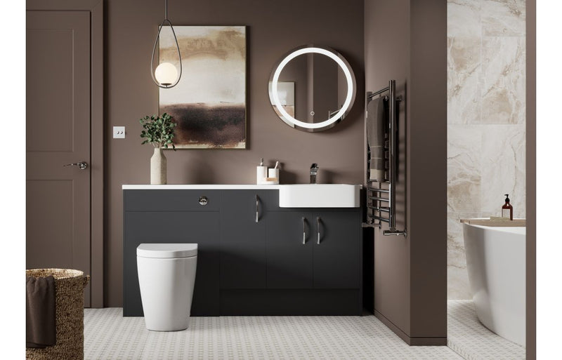 Daisy 600mm Slim WC Unit - Matt Graphite Grey (Oak Cab) - KPSB110488