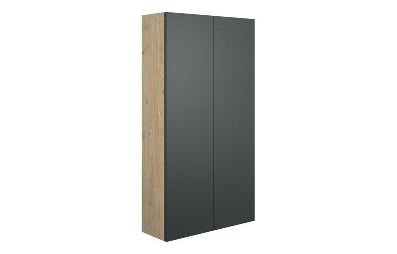 Daisy 600mm Slim 2 Door Storage Unit - Matt Graphite Grey (Oak Cab) - KPSB110500