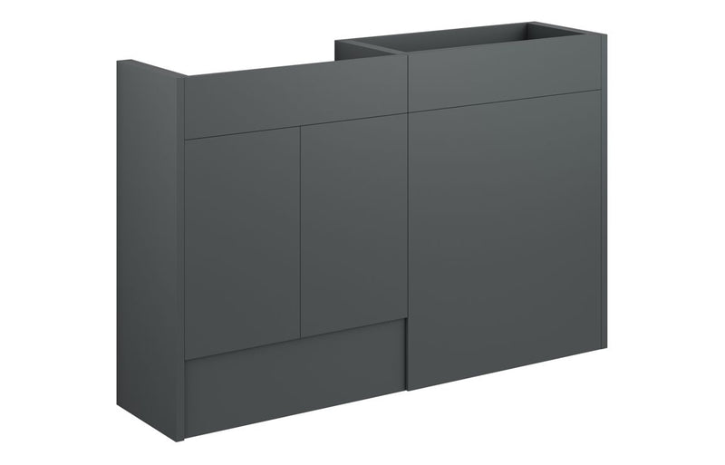 Daisy 1236mm Standard Basin & WC Unit Pack - Matt Graphite Grey (Grey Cab) - KPSB110502
