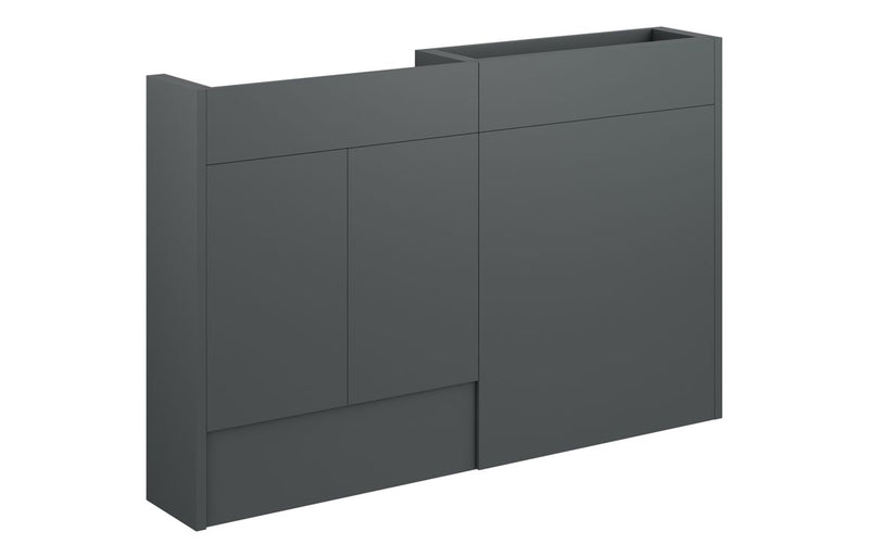 Daisy 1236mm Slim Basin & WC Unit Pack - Matt Graphite Grey (Oak Cab) - KPSB110506