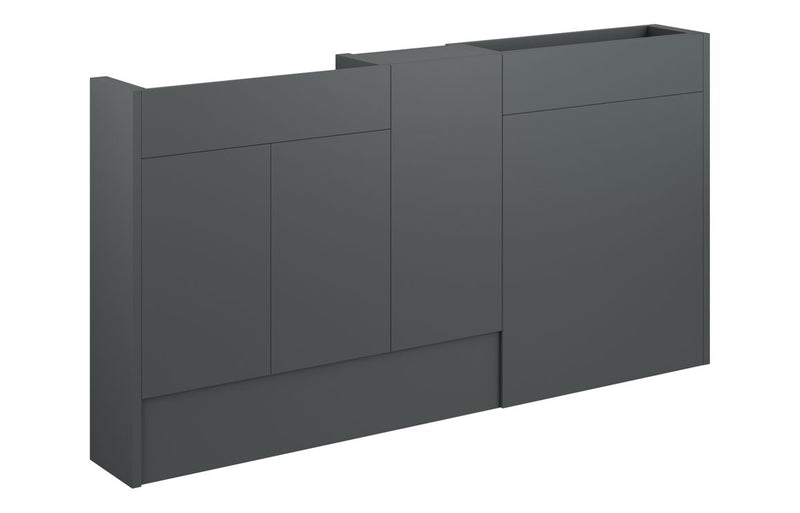 Daisy 1536mm Slim Basin  WC & 1 Door Unit Pack - Matt Graphite Grey (Oak Cab) - KPSB110512