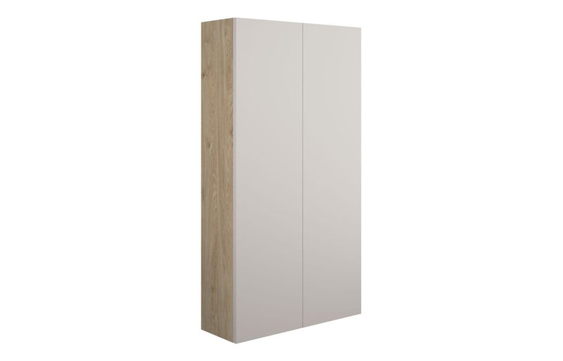 Daisy 600mm Slim 2 Door Storage Unit - Matt Dove Grey (Oak Cab) - KPSB110571