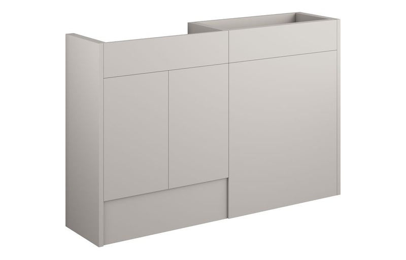 Daisy 1236mm Standard Basin & WC Unit Pack - Matt Dove Grey (Oak Cab) - KPSB110574
