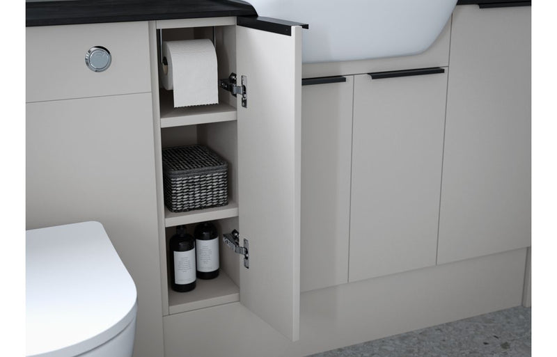 Daisy 1536mm Standard Basin  WC & 1 Door Unit Pack - Matt Dove Grey (Grey Cab) - KPSB110579