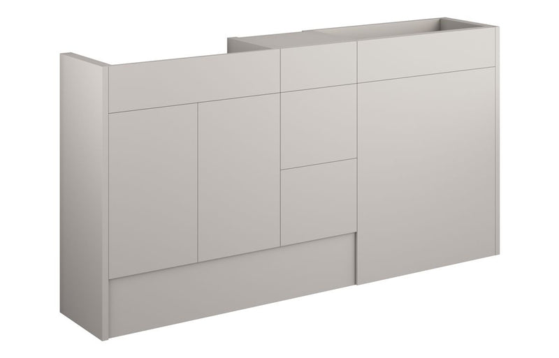 Daisy 1536mm Standard Basin  WC & 3 Drawer Unit Pack - Matt Dove Grey (Grey Cab) - KPSB110585